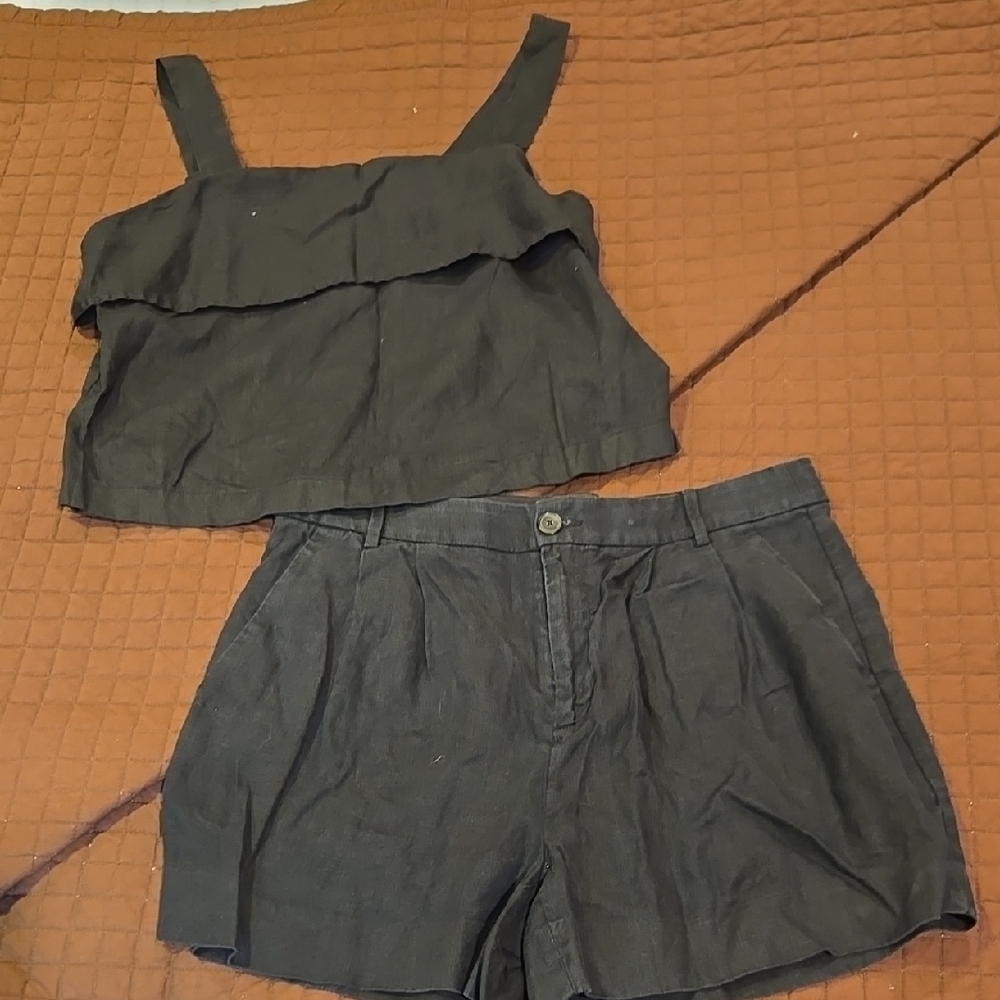 Banana Republic Black Top and Shorts Set